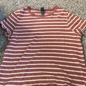 Striped Women's Top - Pink and White